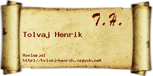 Tolvaj Henrik névjegykártya